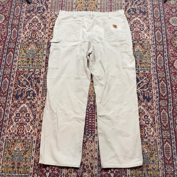 Carhartt Other - VTG‎ Carhartt Tan Carpenter Work Pants Relaxed Fit Distressed Size 38x31 Stone